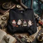 Halloween Ghost Embroidered Sweatshirt, Cute Cozy Ghost Crewneck, Pumpkin Spooky Season Shirt, Fall Autumn Embroidery Gift for Women