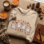 Spooky Ghost Crewneck, Embroidered Cute Halloween Hoodies, Stay Spooky Fall Shirt, Cozy Gift