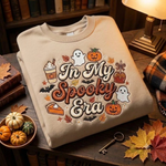 Autumn Halloween Crewneck, Embroidered Ghost Pumpkin T-Shirt, Cozy Spooky Fall Shirt, Gift Idea