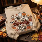 Autumn Halloween Crewneck, Embroidered Ghost Pumpkin Sweatshirt, Cozy Spooky Fall Shirt, Gift Idea
