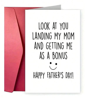 Stepdad Fathers Day Card, Funny Step Dad Happy Father' S Day Gift, Look At You Stepfather Gift From Bonus Son, Bonus Dad Card Birthday Card For Dad