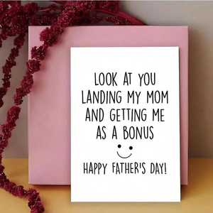Stepdad Fathers Day Card, Funny Step Dad Happy Father' S Day Gift, Look At You Stepfather Gift From Bonus Son, Bonus Dad Card Birthday Card For Dad