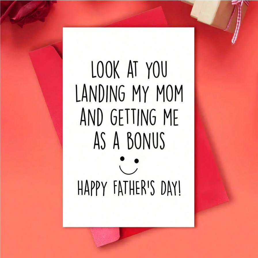 Stepdad Fathers Day Card, Funny Step Dad Happy Father' S Day Gift, Look At You Stepfather Gift From Bonus Son, Bonus Dad Card Birthday Card For Dad