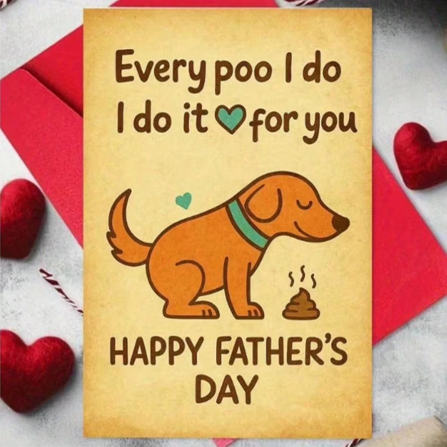 Funny Father's Day Card For Dog Lovers, Cute Pet Humorous Greeting Card, Ideal Gift For Dog Dad, Celebrate Fatherly Love With Smiles, Includes Envelope + Card