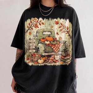 Vintage Fall Pumpkin Truck Shirt, Cozy Autumn Graphic Tee, Pumpkin Patch Shirt, Thanksgiving Shirt, Fall Aesthetic Tee